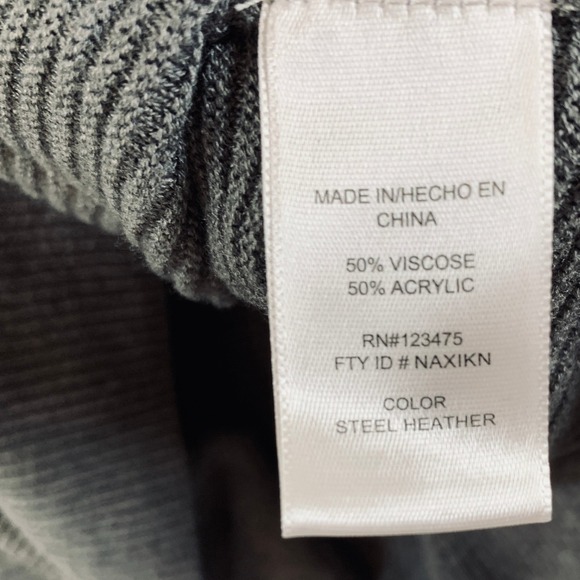 Adrienne Vittadini Women's Pullover Long Sleeve Ribbed Knit Sweater Tunic Gray L - Picture 8 of 12